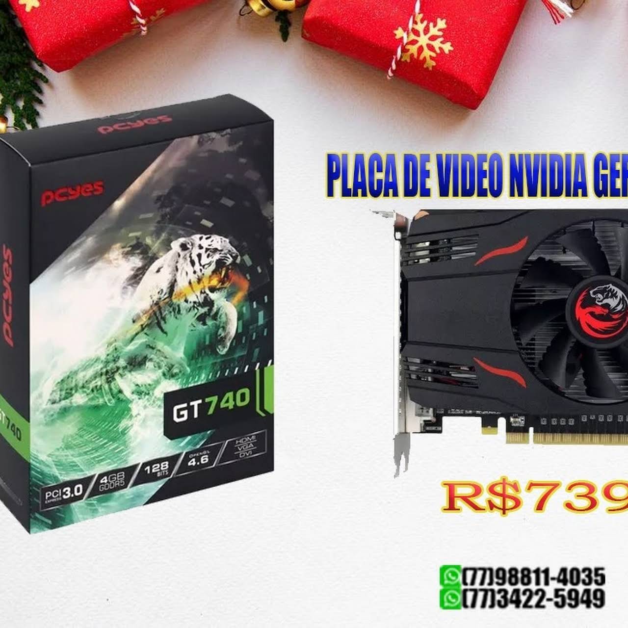 PLACA DE VIDEO NVIDIA GEFORCE GT 740 4GB GDDR5 128 BITS SINGLE FAN -  PVGT7404GBR5128 – PCYES