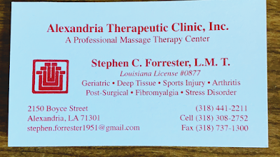 Steve Forrester, Licensed Massage Therapist-Louisiana License No. 0877