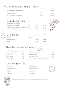 Menu Restaurant La Flottille Préfailles Page 3
