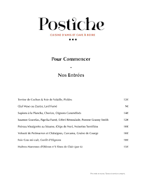 Menu Postiche Bistrot Page 1
