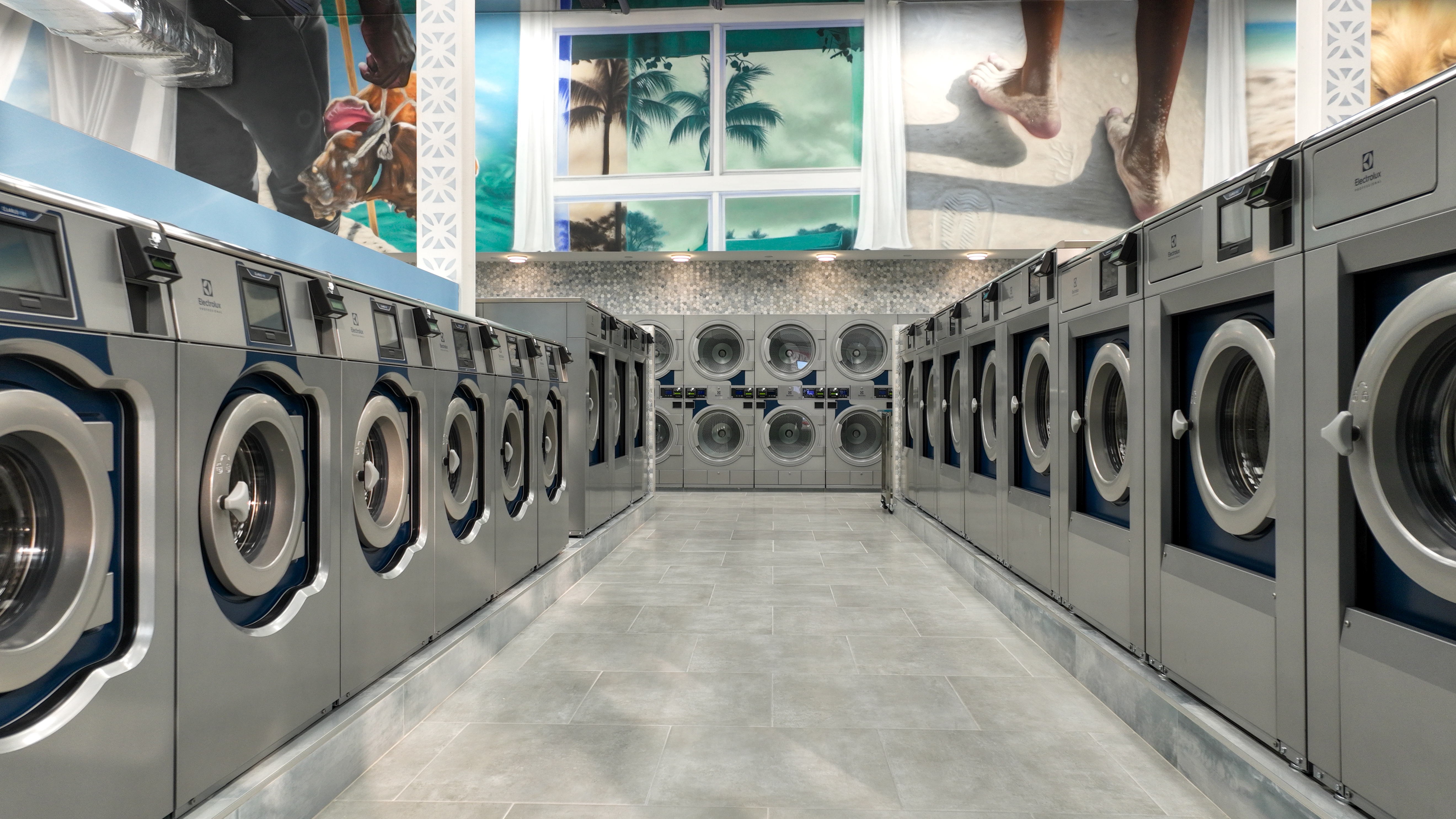 Clean laundry equipment at United Laundré in New York, NY
