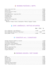 Menu Le Kozy Page 1