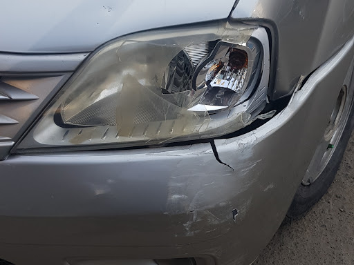 Fixing bumper dent and fitting new headlight
