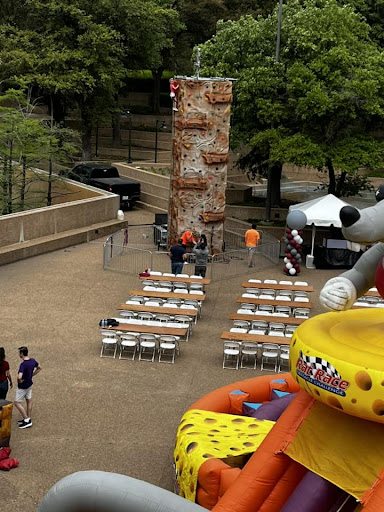 Rock Climbing Wall Setup at the Fort Worth Water Gardens for an event by Inflatable Party Magic