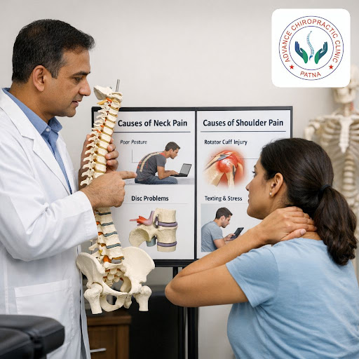 Neck and shoulder pain can start with something as simple as poor posture, long hours on the phon…