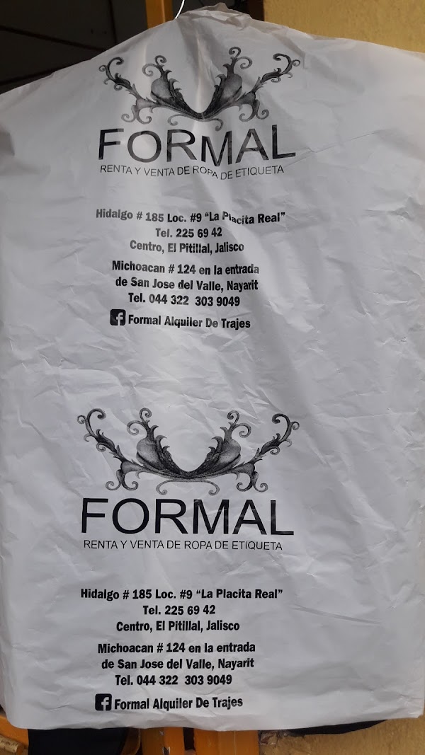 Formal.....Alquiler de ropa de etiqueta, Miguel Hidalgo 185 Interior 9,  Colonia Pitilla centro, Centro Pitillal, 48290 Puerto Vallarta, Jal., México