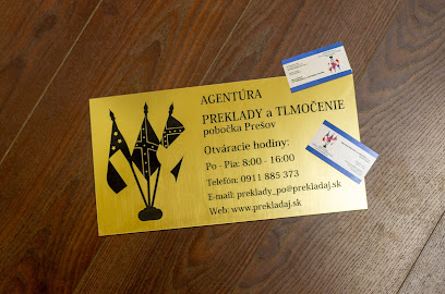 Agentúra PREKLADY a TLMOČENIE, s.r.o. pobočka Prešov