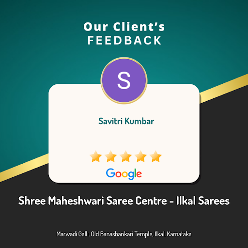 Savitri raves about her exceptional experience at Shree Maheshwari Saree Centre - Ilkal Sarees! S… post image