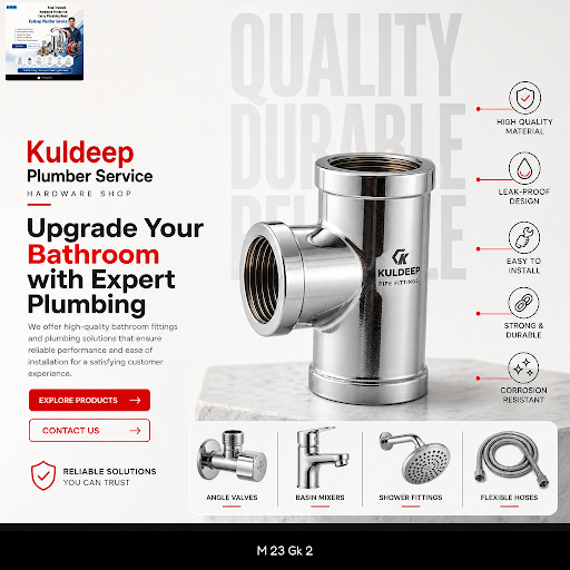 Visit Kuldeep Plumber Service for quality bathroom fittings, pipe fittings, faucet handles, and d…