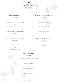 Menu La Villa Bleue Page 2