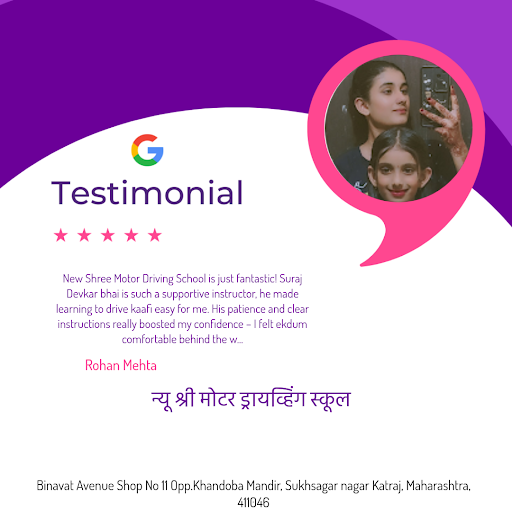 Rohan Mehta raves about his experience at न्यू श्री मोटर ड्रायव्हिंग स्कूल in Sukhsagar nagar Kat… post image