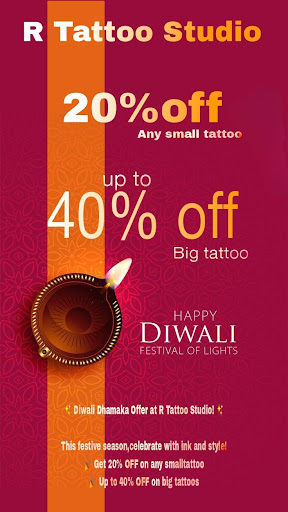 Diwali offer 20% off in small and 40% off in big tattoos post image