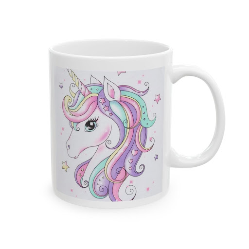 Brighten kids’ parties with Customised Printed Cute Pink Unicorn Mug for Kids, Unicorn Printed Ca…