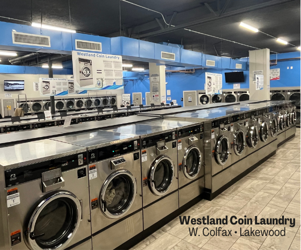 Westland Coin Laundry and Wash Dry Fold Drop Off Service laundromat interior in Denver, CO