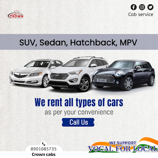 I couldn't locate a cab service named "Crown Cabs" specifically operating near R.K. Ashram in Del… post image