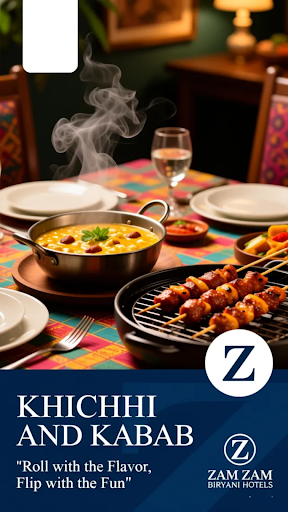 Craving something new for lunch? Try our signature Khichdi and Kabab at Zam Zam Biryani Hotels in… post image