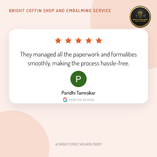 Paridhi Tamrakar shares her heartfelt experience with Bright Coffin Shop And Embalming Service in… post image