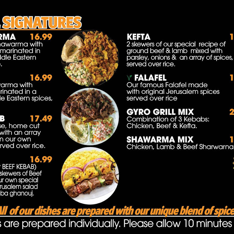 Gyro on sale grill menu