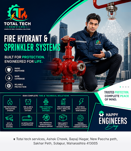 Total Tech Services Solapur specializes in reliable fire hydrant and sprinkler systems, providing… post image