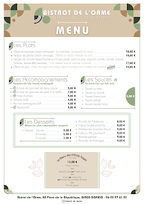 Menu Bistrot de L'Orme Page 2