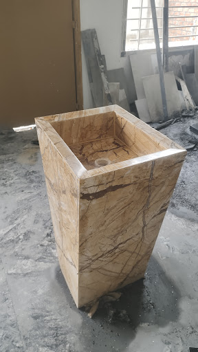 Custom Stone Washbasin with 45-degree miter joints. Seamless finish and modern design. Available… post image