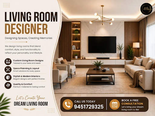 Give your home a stunning first impression with our expert Living Room Designer services. We crea…