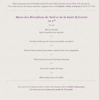 Menu Restaurant l'Escarbille Page 1