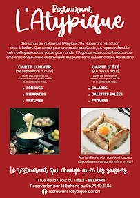 Menu L'Atypique restaurant Page 4