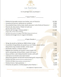 Menu La Paillote Page 1