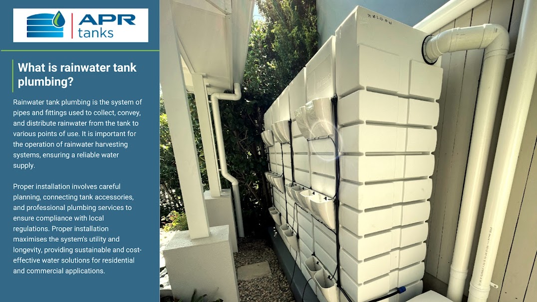 What is rainwater tank plumbing? Rainwater tank plumbing is the system of pipes and fittings used to collect, convey, and distribute rainwater from the tank to various points of use. It is important for the operation of rainwater harvesting systems, ensuring a reliable water supply. Proper installation involves careful planning, connecting tank accessories, and professional plumbing services to ensure compliance with local regulations. Proper installation maximises the system's utility and longevity, providing sustainable and cost-effective water solutions for residential and commercial applications.