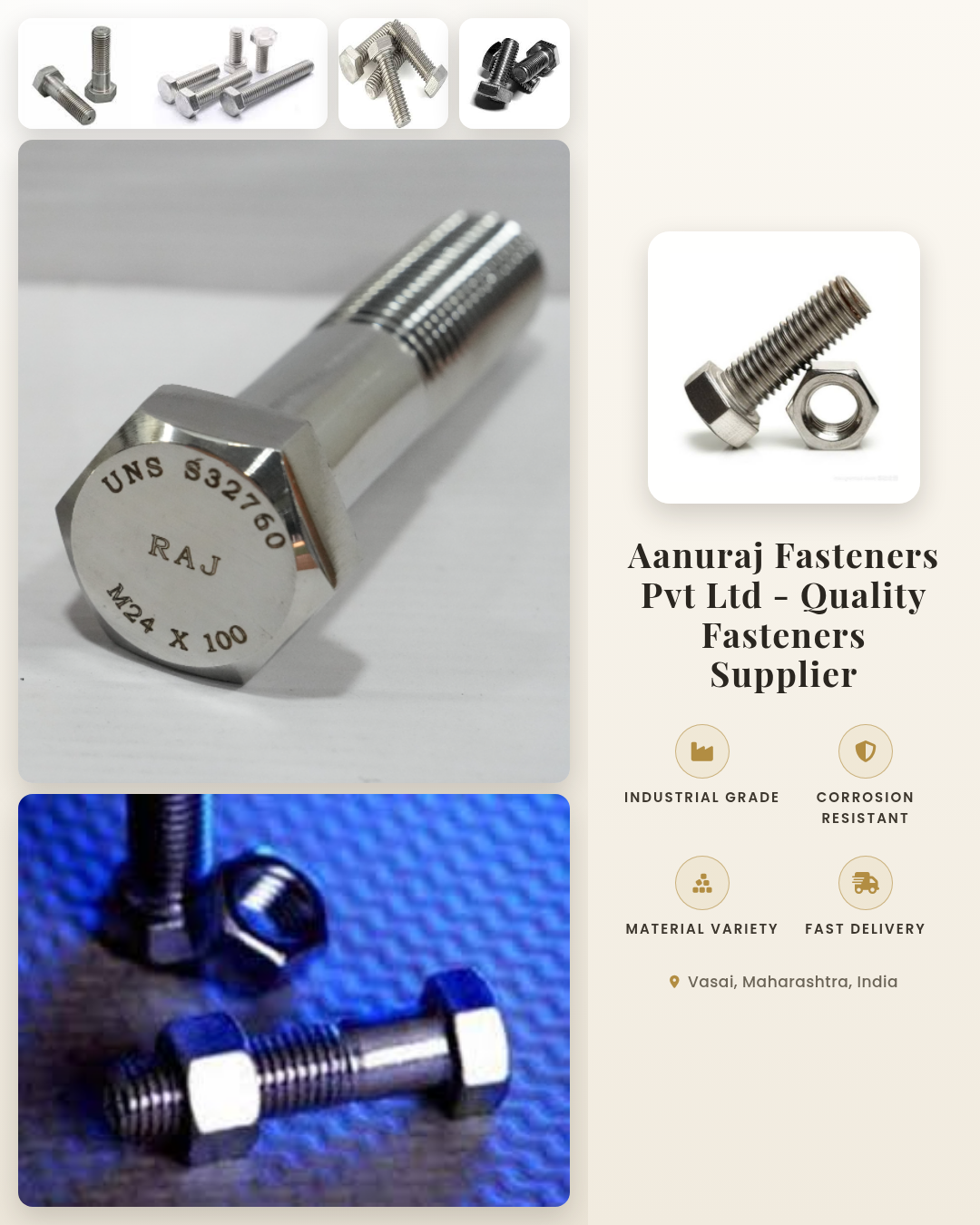 Aanuraj Fasteners Pvt Ltd offers high-quality Hex Bolts in Hastelloy…