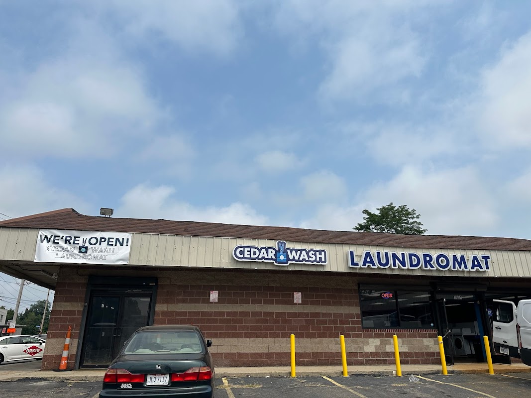 Cedarwash Laundromat storefront and entrance in Cleveland