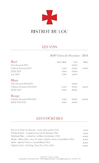 Menu Bistrot de Lou Page 1