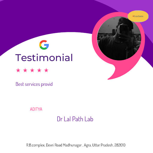 ADITYA, a satisfied customer, gives Dr Lal Path Lab in Agra a 5-star rating! He loved the prompt… post image