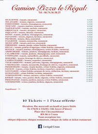Menu Camion Pizza Le Régal Page 1