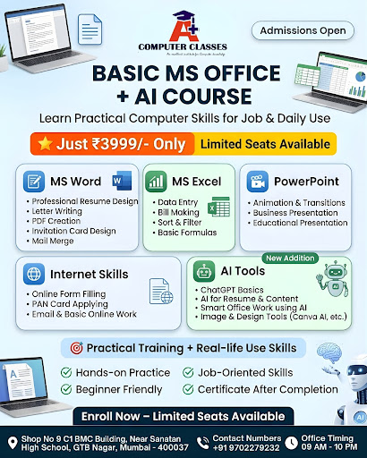 🚀 Admissions Open at A+ Computer Classes – Best Computer Classes in Mumbai post image