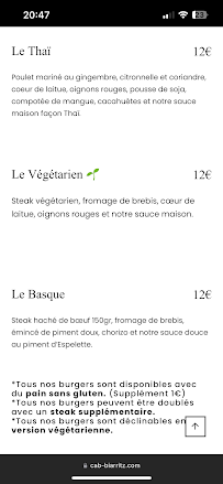 Menu LE CAB Biarritz - Le comptoir à burger Page 8