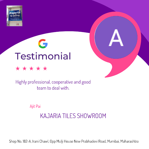 Ajit, a satisfied customer, gives Kajaria Tiles Showroom in Mumbai a 5-star rating! He loved the…