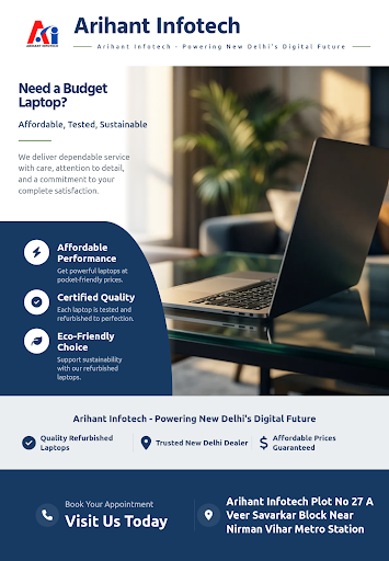 Arihant Infotech offers a wide range of new and refurbished laptops to suit your needs. Find qual… post image