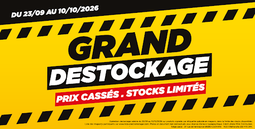 Le Destockage démarre chez MDA ! Du 23 septembre au 10 octobre 2026, profitez de prix exceptionnels sur une sélection d’électroménager et d’équipements pour la maison.

Lave-linge, lave-vaisselle, réfrigérateurs, congélateurs, fours, plaques de cuisson, téléviseurs et petit électroménager : découvrez de nombreuses bonnes affaires sur les grandes marques disponibles chez MDA.

Vous souhaitez remplacer un appareil ou vous équiper à prix réduit ? Profitez de notre opération Destockage pour trouver l’équipement adapté à vos besoins et à votre budget, avec les conseils de nos équipes en magasin.

Attention, qui dit destockage dit quantités limitées ! Les offres sont valables du 23 septembre au 10 octobre 2026, dans la limite des stocks disponibles.

Rendez-vous dans votre magasin MDA et sur : www.mda-electromenager.com