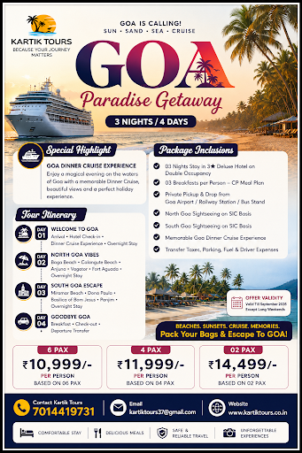🌴 Goa Tour Package – 3 Nights / 4 Days 🌊