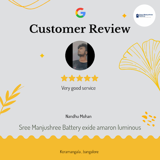 Nandhu Mohan raves about the exceptional service at Sree Manjushree Battery exide amaron luminous… post image