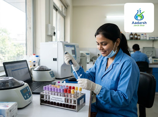 Stay one step ahead of health problems with comprehensive blood test packages at Aadarsh Janch Gh… post image