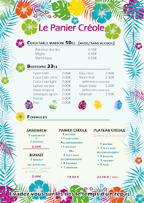 Menu Restaurant Le Panier Créole Page 1