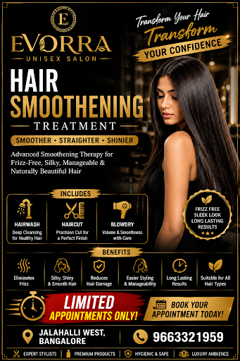 ✨ Hair Smoothening Treatment at EVORRA Unisex Salon, Jalahalli West post image