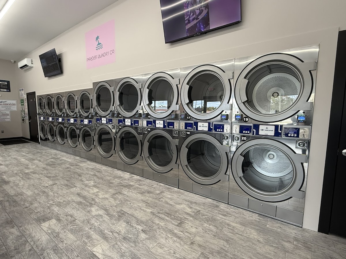Paradise Laundry Co. facility with washing machines in Bangor