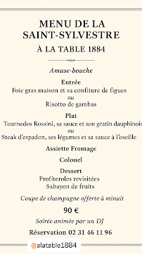 Menu À La Table 1884 Page 3