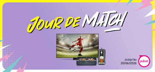 ⚽🔥 Les jours de matchs Pulsat sont lancés !

Du 18 mai au 20 juin 2026, profitez de nombreuses offres sur une large sélection de produits pour se préparer à vivre la Coupe du Monde comme jamais 🛍️✨
TV, son, électroménager… c’est le moment idéal pour vous équiper et profiter de chaque match dans les meilleures conditions 💙

👉 Rendez-vous dans vos magasins Pulsat pour découvrir toutes nos offres !

hashtag#Pulsat hashtag#CoupeDuMonde hashtag#PromotionPulsat hashtag#Electromenager hashtag#Multimedia hashtag#OffresSpeciales hashtag#18Mai20Juin


