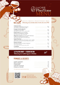Menu PLAYTIME LA CAVE Page 1