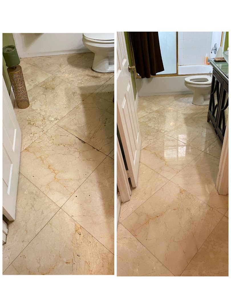 Granite countertop polishing and edge restoration in an Aventura kitchen — Stone Pros stone restoration in Aventura